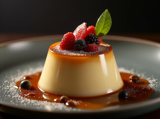 FlanInfused Panna Cotta with Espresso Foam and Coffee Caviar,  Fusion menu ideas, desserts foods...