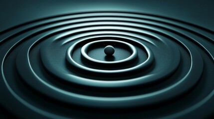 Abstract Circular Pattern with Sphere in Dark Blue