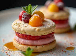 Pavlova Cheesecake Macarons,  Fusion menu ideas, desserts foods fusion 