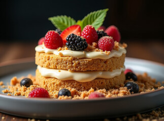 MacaronCrusted Cheesecake Pavlova,  Fusion menu ideas, desserts foods fusion 