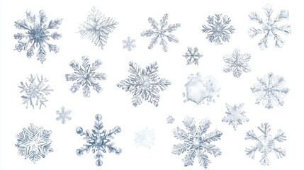 silver snowflakes christmas decoration isolated on white
