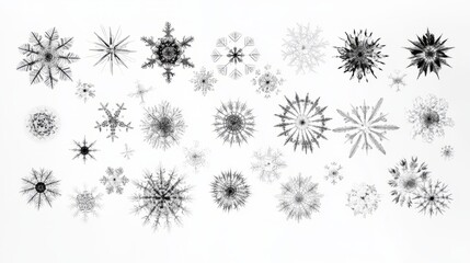silver snowflakes christmas decoration isolated on white