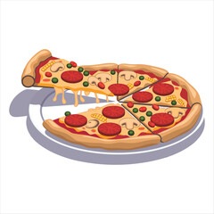 Tasty Pepperoni Pizza Slice Isolated Stock Photo for Culinary Projects