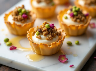 Baklava Pavlova Bites,  Fusion menu ideas, desserts foods fusion 