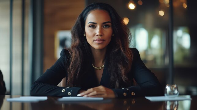 Confident Business Woman in Modern Office Setting
