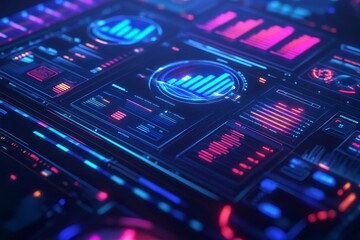 3d illustration of business data dashboard for marketing strategy and customer demand analysis