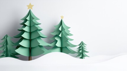 Abstract Paper Christmas Trees for Festive Decor