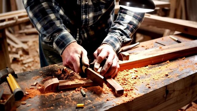 blacksmith working in the workshop