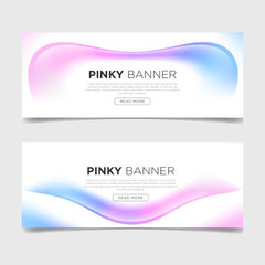 Elegant Pink and Blue Gradient Wave Banner Design