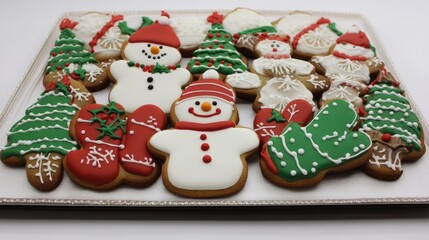 set of christmas cookies isolated on white