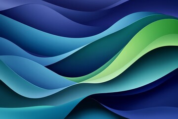 Obraz premium Abstract Waves in Shades of Blue and Green, Flowing Smoothly to Create a Serene and Calming Background for Design Projects or Digital Artwork