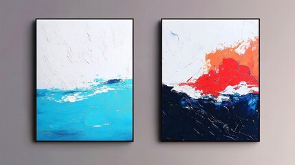 Trendy Hand Painted Textures, two stylish abstract designs in light and dark shades, perfect for enhancing posters, cards, invitations, prints, banners, websites, and wallpapers.