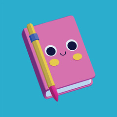 PrintBack to School Elements vector illustration in Notebook cartoon, clipart, and line art styles