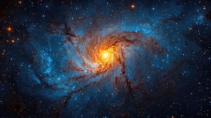 Obraz premium Blue galaxy with stars. Elements of this image were furnished High quality photo