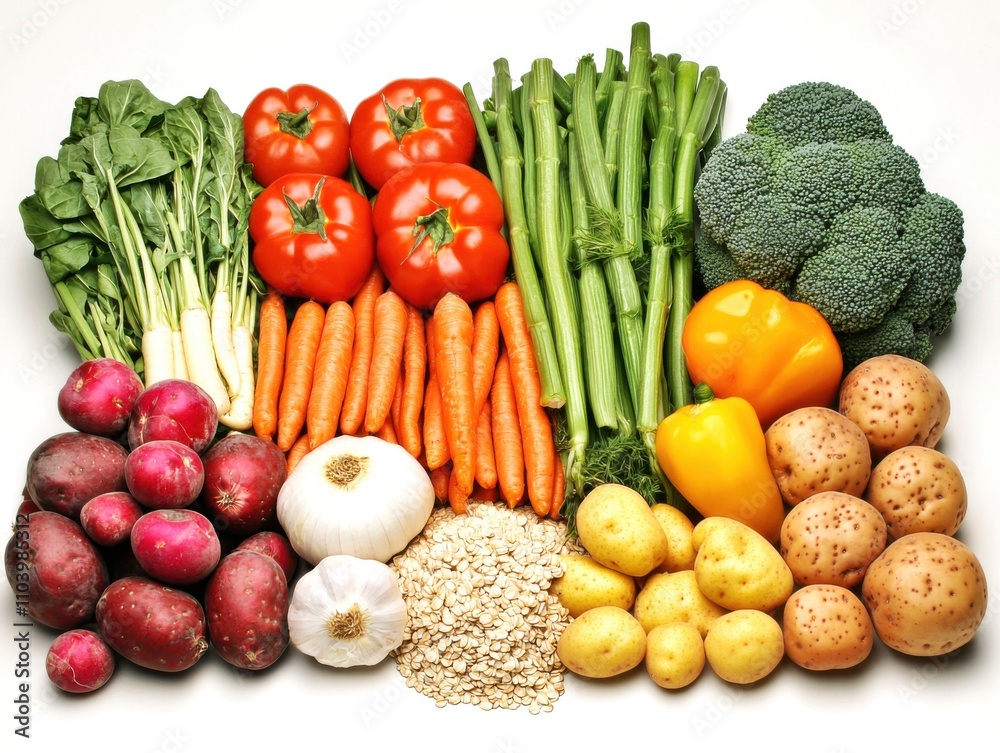 Wall mural fresh array of colorful vegetables