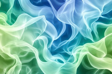 Obraz premium Ethereal Flowing Abstract Waves of Light in Shades of Blue and Green with Soft Textures and Fluid Movement Representing Serenity and Calmness in a Dreamy Background