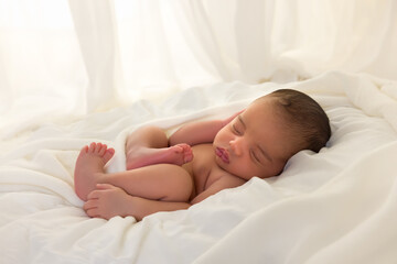 African newborn baby eyes closed