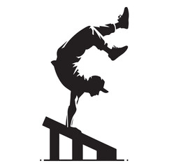 PARKOUR player silhouette vector illustration