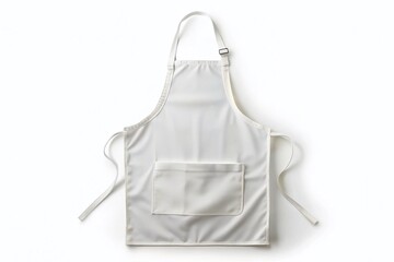 White Blank Kitchen Apron Isolated on White Background Perfect for Food Photography and Culinary Designs, Ideal for Recipes, Cookbooks, and Kitchen Decor Projects