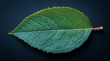 A close-up of a green leaf showcasing its texture and natural beauty.