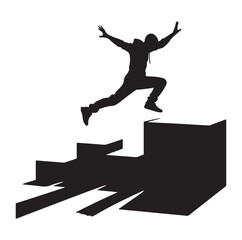 PARKOUR player silhouette vector illustration