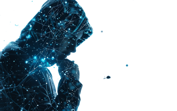 Hacker Breaching Network Security Measures Isolated on Transparent Background PNG.