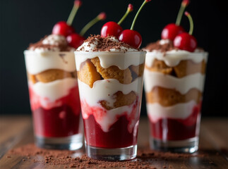 Tres Leches Black Forest Parfaits,  Fusion menu ideas, desserts foods fusion 