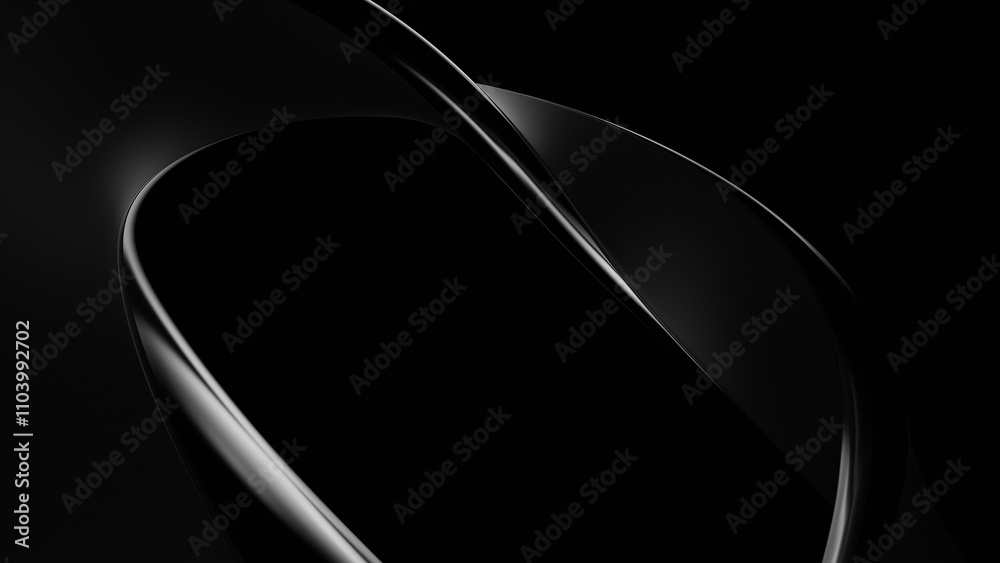 Wall mural 3d abstract black background illustration. 3d rendering illustration not ai