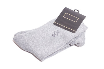 man's socks with blank label