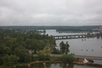 Russia Leningrad region Vyborg. View on a cloudy summer day