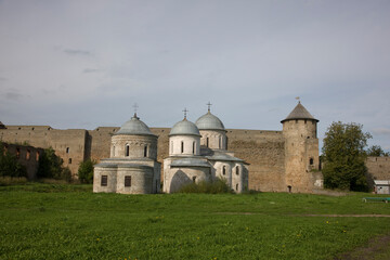 Russia Leningrad region fortress Ivan-gorod view on a cloudy summer day