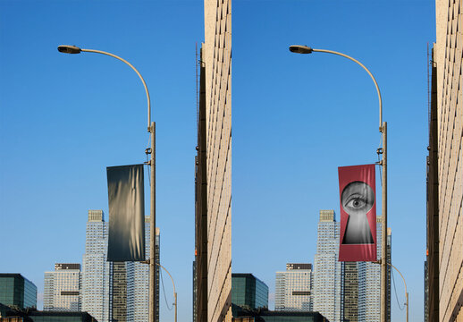 Fly Banner Under Blue Sky in New York