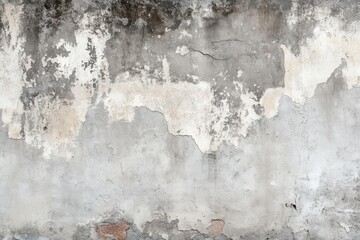 Obraz premium Weathered Gray Wall with Textured Surface Featuring Cracks, Peeling Paint, and Rustic Charm