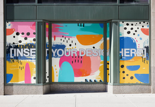 Mockup Storefront Design Template in New York City. One extended design only