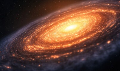 Glowing Spiral Galaxy in Vast Outer Space