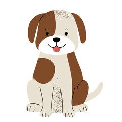 Cartoon cute dog. Domestic animals. Puppy. Childish illustration. Kids style