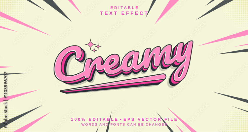 Fototapete editable text style effect - creamy text style theme.