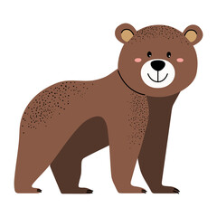 Cartoon cute bear. Forest, woodland animal. Children illustration. Kids style