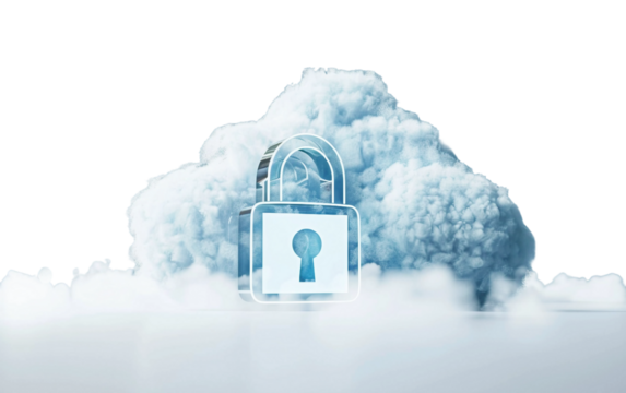 Digital Security Cloud Interface Isolated on Transparent Background PNG.