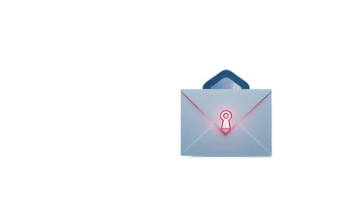 Secure Email Interface with Padlock Icon Isolated on Transparent Background PNG.