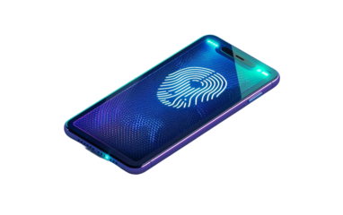 Biometric Login Screen with Enhanced Security Isolated on Transparent Background PNG.