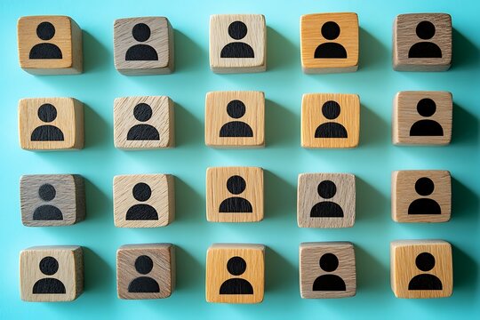 Teal Wood Grain Grid Team Profile Variations
