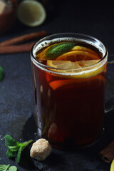 Black tea with lemon and honey