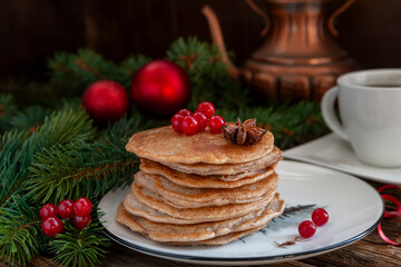 Gluten-free buckwheat pancakes - healthy and wholesome food for the festive Christmas table