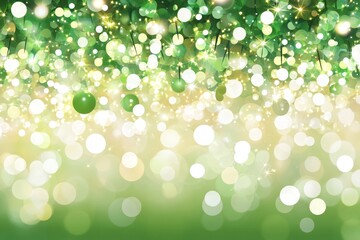 Fototapeta premium Sparkling Abstract Background with Green and White Bokeh Lights Featuring a Dreamy and Festive Atmosphere for Celebratory Events and Seasonal Decor Inspiration