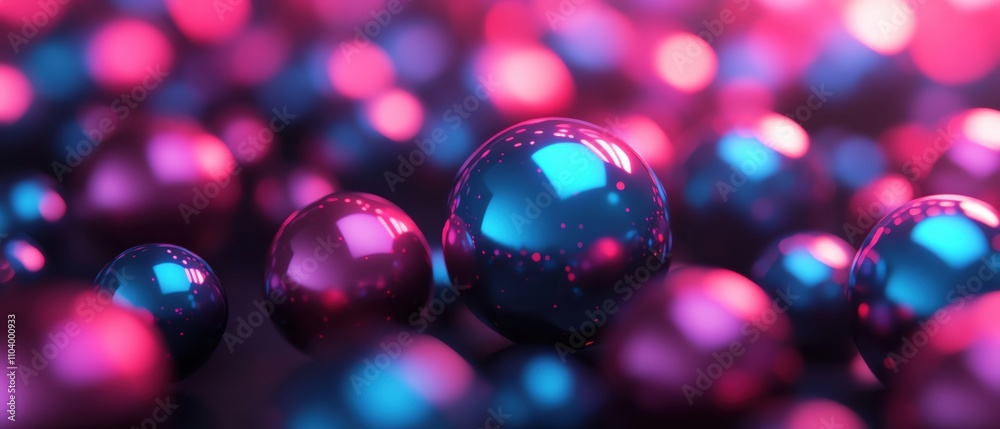 Poster colorful abstract spheres create a mesmerizing visual effect and depth in design.