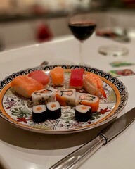 Maki Sushi and Red Wine Pairing