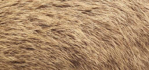 Fototapeta premium Macro fur texture in beige brown tones. Nutria wool close up - fur texture. Mocha Mousse - color of the year 2025