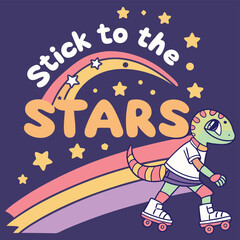 Fototapeta premium Adobe Illustrator Artwork, a cartoon character with a sticker on it and the word stars on it.