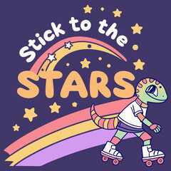 happy new year party, a cartoon character with a sticker on it and the word stars on it.